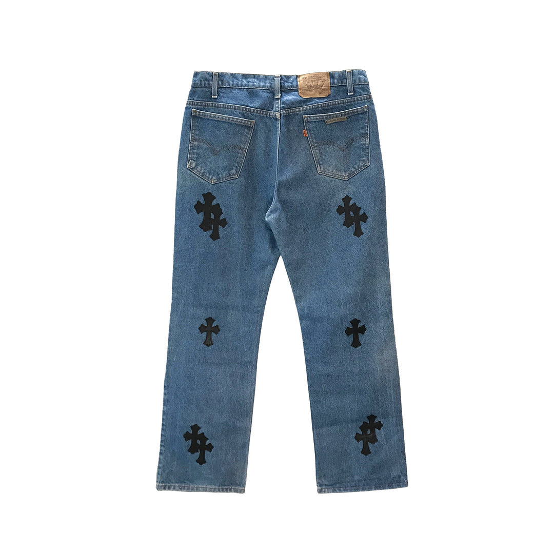 Chrome Hearts x Levi's 517 Cross Patch Denim Pants 'Blue'