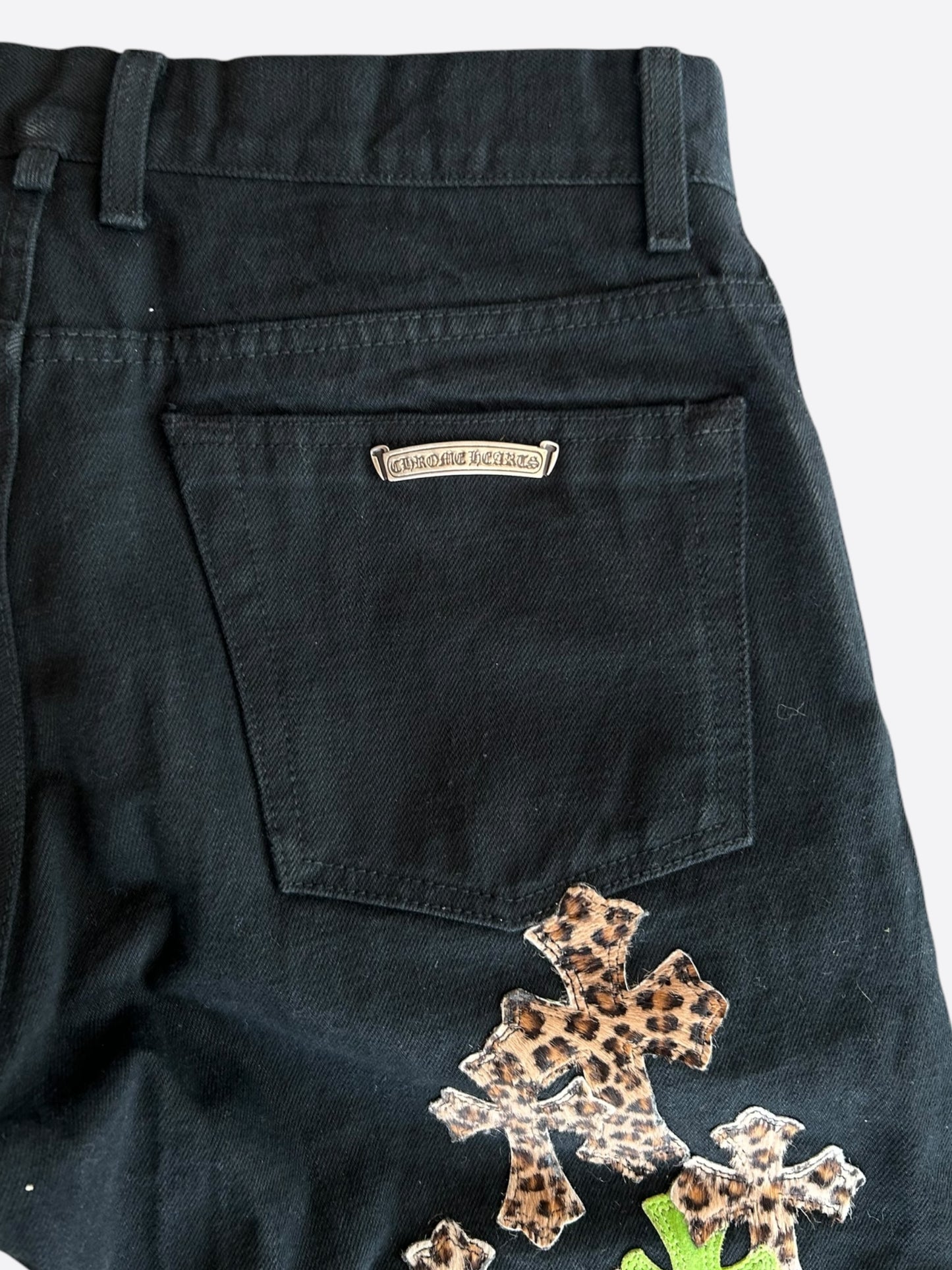 Chrome Hearts Cross Patch Denim 'Black/Green/Cheetah'