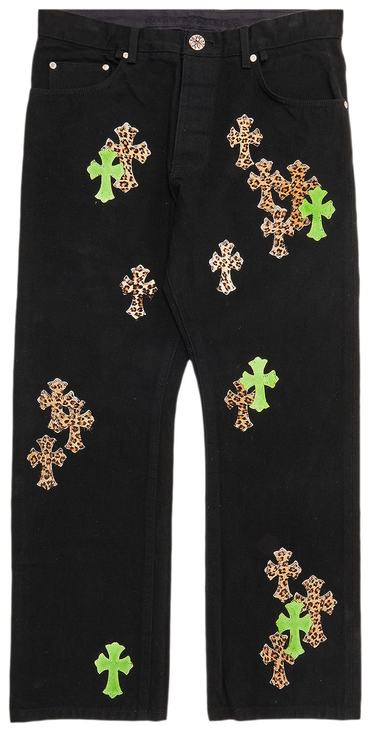 Chrome Hearts Cross Patch Denim 'Black/Green/Cheetah'