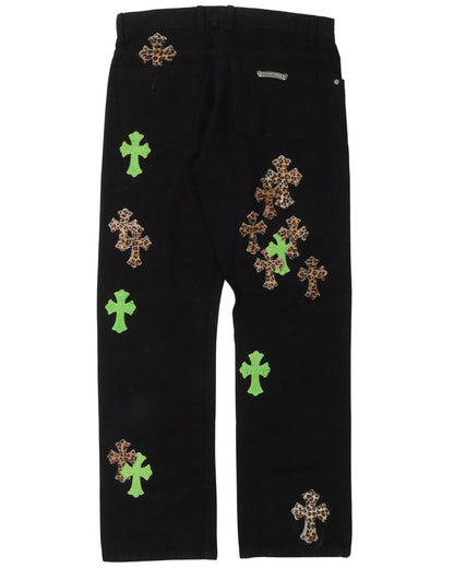 Chrome Hearts Cross Patch Denim 'Black/Green/Cheetah'