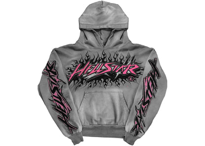 Hellstar Future Flame Hoodie Grey - front view - District 97 Clothing streetwear