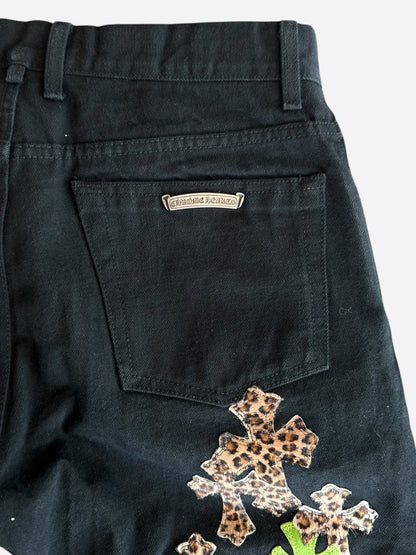 Chrome Hearts Cross Patch Denim 'Black/Green/Cheetah'