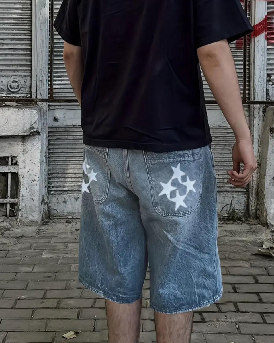 Embroidered Mens "Star Jorts" - The Fashion Center