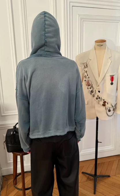 Blue Classic box logo hoodie