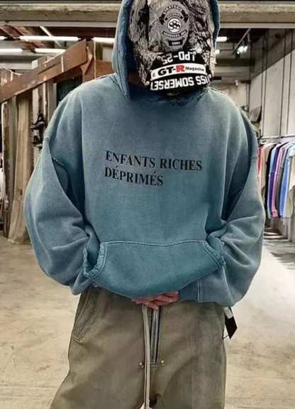 Blue Classic box logo hoodie