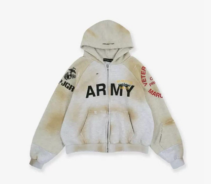 Army Zip Up Hoodie
