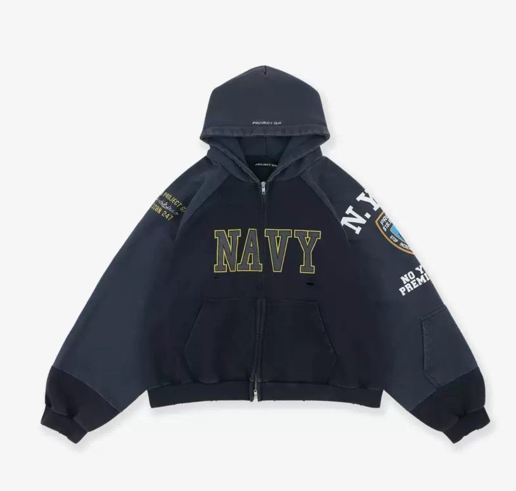 Navy Zip Up Hoodie