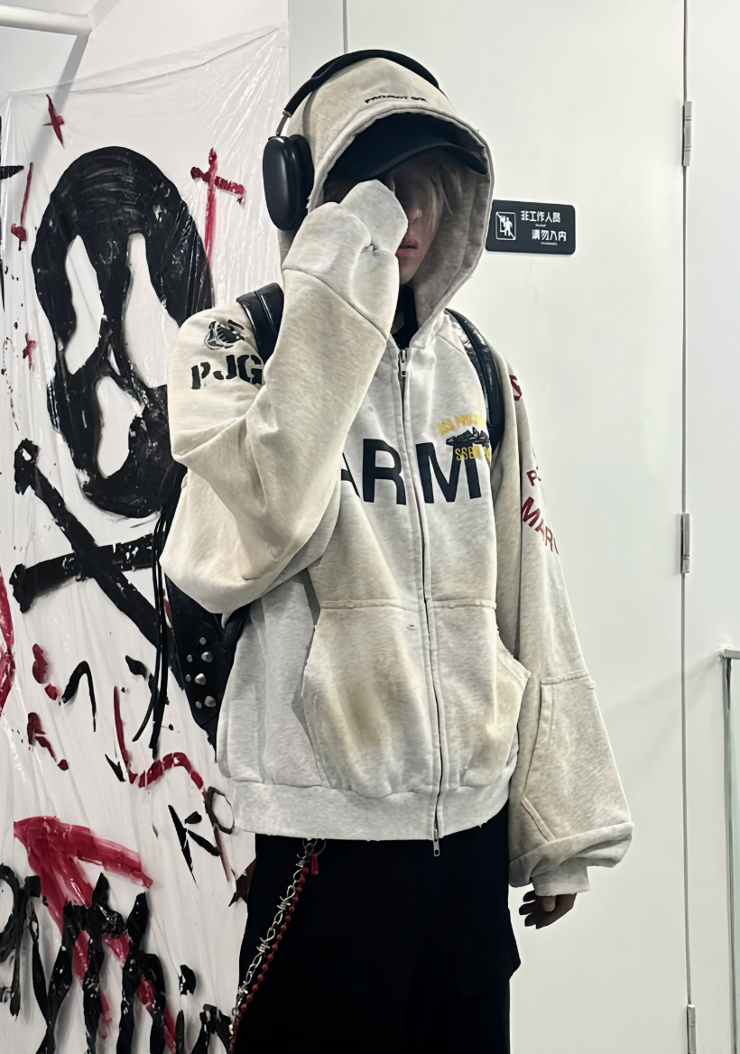 Army Zip Up Hoodie