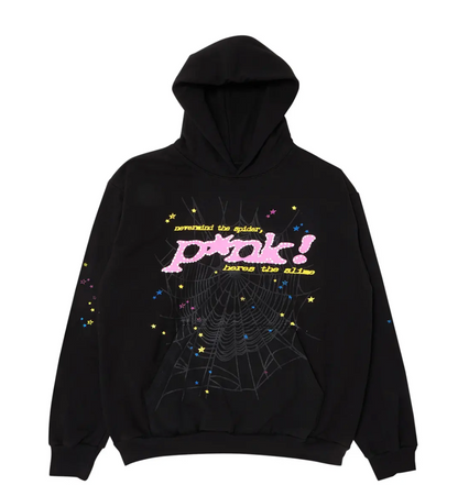Sp5der Pink Hoodie - front view - District 97 Clothing streetwear