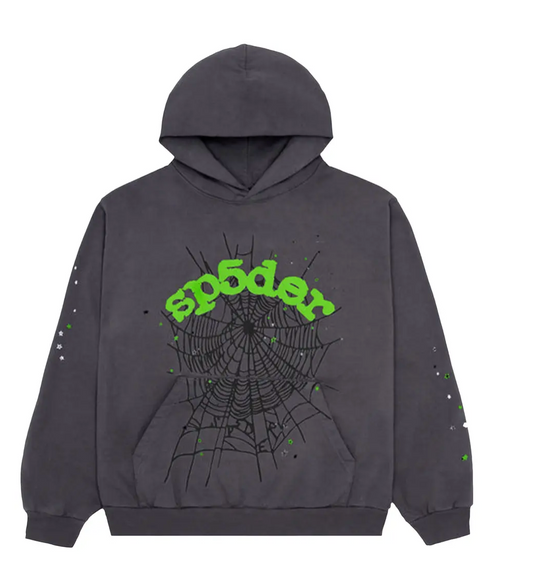 Sp5der Wait Web Hoodie 'Slate Grey'