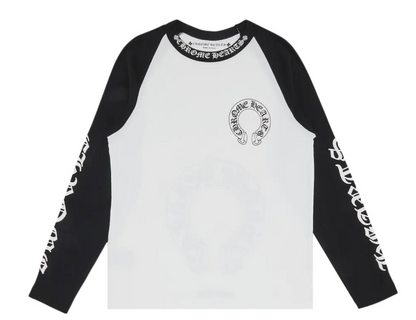 Chrome Hearts Long-Sleeve Horseshoe Baseball Tee - front view - District 97 Clothing streetwear
