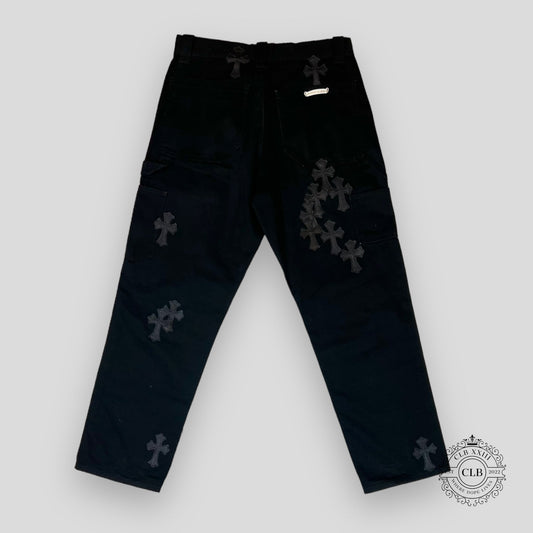 Chrome Hearts Black Cross Patch Double Knee Carpenter